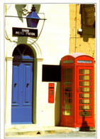 (1 A 41) Malta Island - Malta / Gharb, Police Station - Gozo - Letter Box And Red Telephon Box (card Size Is 13 X 19 Cm) - Malta