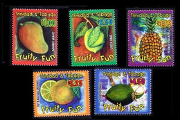 Trinidad & Tobago 2004 MNH 5v, Fruits, Pineapple, Lemon, Mango, Coconut, - Fruits