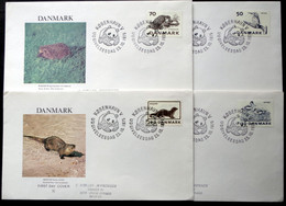 Denmark FDC Cover 1975 Minr.602-605 WWF Panda Issue Endangered Animals ( Lot Ks) - FDC