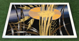 Art Contemporain Années 1960  Grande Tapisserie Intitulée  " Reflets " D' Après Le Carton Original De P. Rey (1936-2006) - Alfombras & Tapiceria