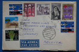 AA9  ESPANA  BELLE LETTRE  1964 BARCELONA POUR  MONS BELGICA  + AFFRANCH. INTERESSANT - Cartas & Documentos