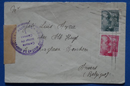 AA9  ESPANA  BELLE LETTRE CENSUREE  1943 VALENCIA POUR ANVERS BELGICA   + AFFRANCH. INTERESSANT - Nationalistische Censuur