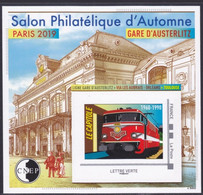 BLOC CNEP N° 81 - SALON PHILATÉLIQUE D'AUTOMNE - PARIS 2019, Gare D'Austerlitz TTB - CNEP