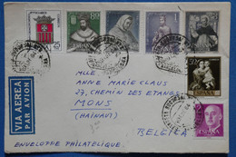 AA9  ESPANA BELLE LETTRE   1964 BARCELONA   POUR MONS BELGICA + AFFRANCH. INTERESSANT - Barcelona