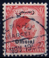 Lybia Lybie 1952 King Idriss 8 Millièmes Orange Officiel Mi D 4 Used Rare + 1952 King Idriss 10 Millièmes Violet Mi 38 U - Libya