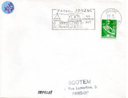 CHARENTE Mme - Dépt N° 17 = JONZAC 1961 = FLAMME Non Codée SUPERBE = SECAP Illustrée ' VISITEZ CHATEAU ' - Mechanical Postmarks (Advertisement)