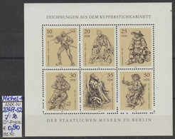 1978 - DDR - Kleinbogen "Zeichnungen-staatl. Museen, Berlin" Pfg.beige/schw - ** Postfrisch - S.Scan  (2347-52 Kb   Ddr) - Unused Stamps