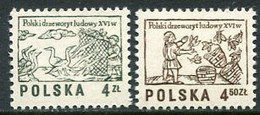 POLAND 1977 Woodcuts MNH / **.  Michel 2537-38 - Unused Stamps