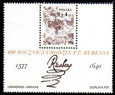 POLAND 1977 Rubens Quatercentenary Block MNH / **.  Michel Block 67 - Unused Stamps