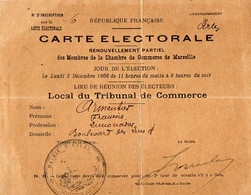 VP18.205 - ARLES 1900 - Carte D'Electeur - Mr François ARMENTIER Limonadier - Autres & Non Classés