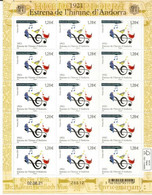 2021.Centenaire De L'Hymne Nationale Andorran "Le Grand Charlemagne". Feuille Entière Neuve ** - Unused Stamps