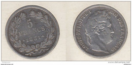 France  5 Francs 1832 B (Rouen)  Louis Philippe I  Tranche En Relief  Tête Laurée  1832B - 5 Francs