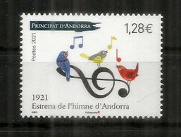 2021.Centenaire De L'Hymne Nationale Andorran "Le Grand Charlemagne". - Unused Stamps