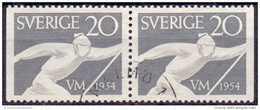 ZWEDEN 1954 20öre Paar W.K Skiën GB-USED - Usati