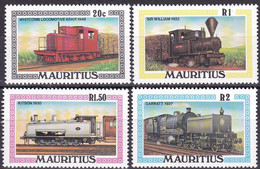Mauritius, 1979, 470/73,  MNH **,  Lokomotiven.  Locomotives. Tram - Mauritius (1968-...)