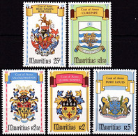 Mauritius, 1981, 511/15 A,  MNH **,  Stadtwappen.  City Coat Of Arms. - Mauritius (1968-...)
