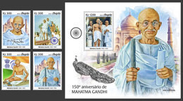 ANGOLA 2019 - M. Gandhi, Taj Mahal - YT 1872-5 + BF186, CV=26 € [ANG190109] - Mezquitas Y Sinagogas