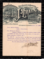 ESPAGNE, Facture : J. TIRAN & JINO  -  1909   Guadalajara  (pour Les Cognac GAUTIER à AIGRE - Charente) - Spanje