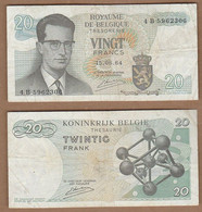 AC - BELGIUM 20 FRANCS KING BAUDOUIN I - ATOM 1964 VF + - Other & Unclassified