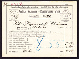 1898 Amtliche Nachnahme Mit Telegraphenstempel Rheinau Sowie Poststempel - Telegrafo
