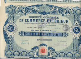 SOCIETE GENERALE DE COMMERCE EXTERIEUR -  TANANARIVE -MADAGASCAR - ACTION DE 100 FRS - ANNEE 1919 - Africa