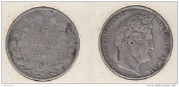 France  5 Francs 1844 K (Bordeaux) Louis Philippe I  Tranche En Relief  Tête Laurée  1844K - 5 Francs