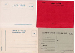1940 -  4 MODELES CARTES FM DIFFERENTES NEUVES ! - Storia Postale