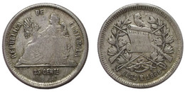 25 Centavos 1888 E (Guatemala) Silver - Guatemala