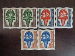 POLYNESIE 1958  Y&T N° 1 à 3 ** EN PAIRE HORIZONTAL - MASQUE - Postage Due