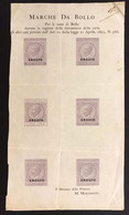 ITALIA 1863 Regno Saggio Foglietto Marche Da Bollo 6 V. LOTTO 1407 - Other & Unclassified