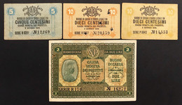 Cassa Veneta Dei Prestiti 2  Lire + 10 + 10 +5 Cent 1918 LOTTO 1069 - Ohne Zuordnung