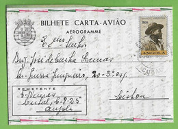 História Postal - Filatelia - Aerograma - Aérogramme - Aerogram - Stationery Stamps Timbres Philately Portugal Angola - Briefe U. Dokumente