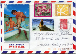 POLYNESIE LETTRE PAR AVION DEPART BUREAU POSTAL MILITAIRE 25-6-1996 * 701 * POUR LA FRANCE - Briefe U. Dokumente