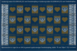 Denmark; Christmas Seals. Sydslesvig;  Full Sheet 1982.   MNH(**), Not Folded. - Fogli Completi