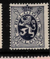 BELGIUM 1929 75c Blue Lion SG 499 HM #AYD6 - Unused Stamps