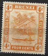 Brunei  1924   SG  6  4c Orange Mounted Mint - Brunei (...-1984)