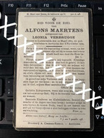 [V] Maertens Alfons Verbrugge Leonia Lichtervelde Aartijke 1865 1929 - Todesanzeige