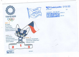 Czech Republic 2021 - Czech Sport Winner And Medals,  Special Cover With Machinery Postmark - Verano 2020 : Tokio