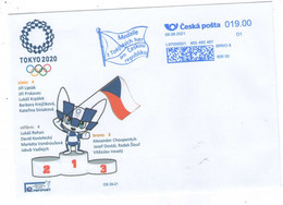 Czech Republic 2021 - Czech Sport Winner And Medals,  Special Cover With Machinery Postmark - Summer 2020: Tokyo