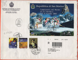 SAN MARINO - 2003 - Grandi Maestri Della Pittura + BF79 Campionato Mondiale Di Sci Nordico + BF80 Sapori Della Nostra Te - FDC