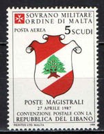 SMOM - 1988 - CONVENZIONE POSTALE CON LA REPUBBLICA DEL LIBANO - MNH - Malta (la Orden De)