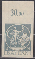 BAYERN  192 U Mit OR, Postfrisch **, Abschiedsausgabe 1920 - Beieren