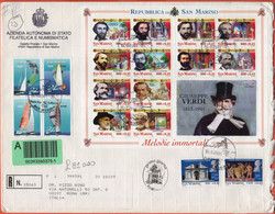 SAN MARINO - 2001 - Celebrazioni Malatestiane + Regata Velica 24 Ore Di San Marino + BF72 Centenario Della Morte Di Gius - FDC