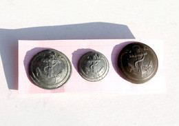 3 ANCIEN BOUTON / BUTTON UNIFORME MILITAIRE - OFFICIER ARMEE NAVAL ANCRE MARITIME 17,23mm / RARE    (2202.43) - Bottoni