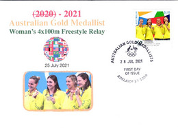 (2 A 3) 2020 Tokyo Summer Olympic Games - Australia Gold Medal FDI Cover Postmarked SA Adelaide (swimming) - Verano 2020 : Tokio