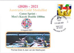 (2 A 3) 2020 Tokyo Summer Olympic Games - Australia Gold Medal FDI Cover Postmarked SA Adelaide (canoe Kayak) - Verano 2020 : Tokio