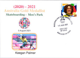 (2 A 3) 2020 Tokyo Summer Olympic Games - Australia Gold Medal FDI Cover Postmarked SA Adelaide (skateboarding) - Sommer 2020: Tokio