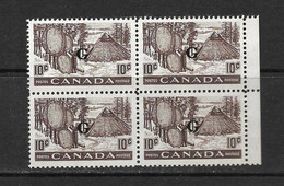 CANADA 1950/51 SERVICE  BLOC DE 4 YVERT N°S25 NEUF MNH**/MLH* - Sonstige & Ohne Zuordnung