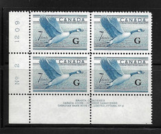 CANADA 1952 SERVICE-OIES  BLOC DE 4 YVERT N°S30 NEUF MNH**/MLH* - Overprinted