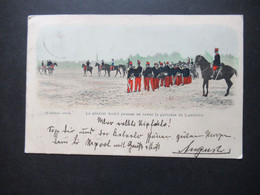 Litho 1904 Le General André Passant En Revue La Garnison De Luneville Stempel Kiel Und Holtensen Bei Northeim (Harz) - Luneville